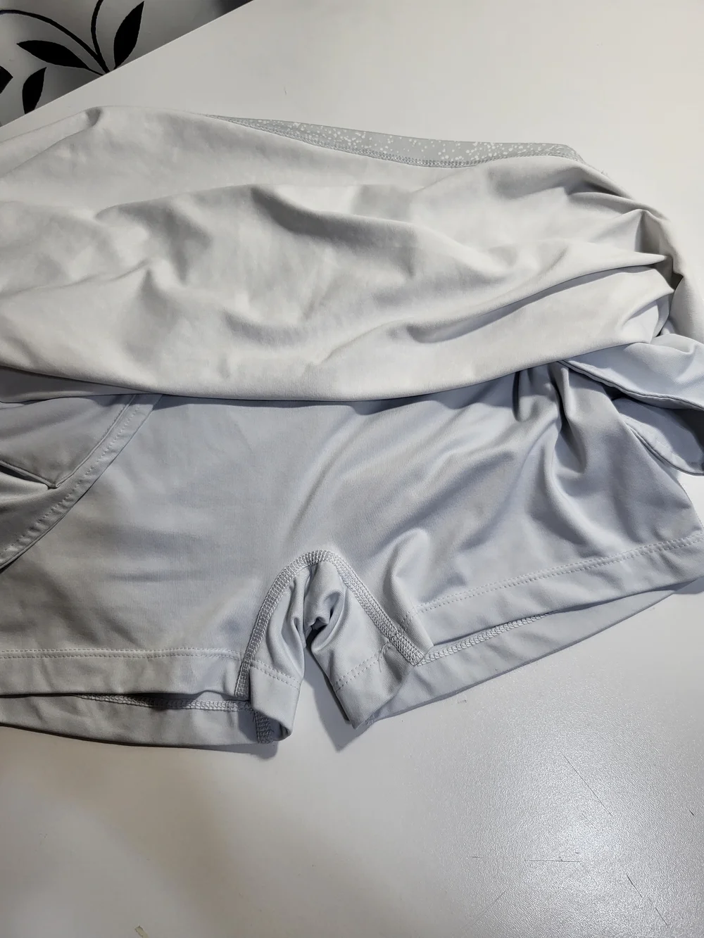 Nike White and Light Gray Athletic Skort